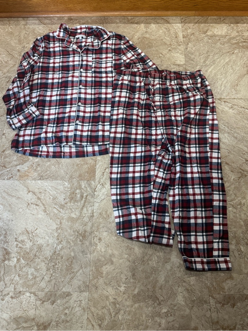 The Company Store Red, White and Black Plaid Men's Jogger Pants